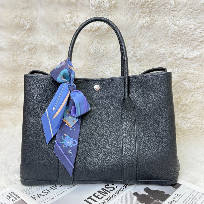 Hermès garden party 花園 黑色 Taurillon Nobillo 36 銀扣-0