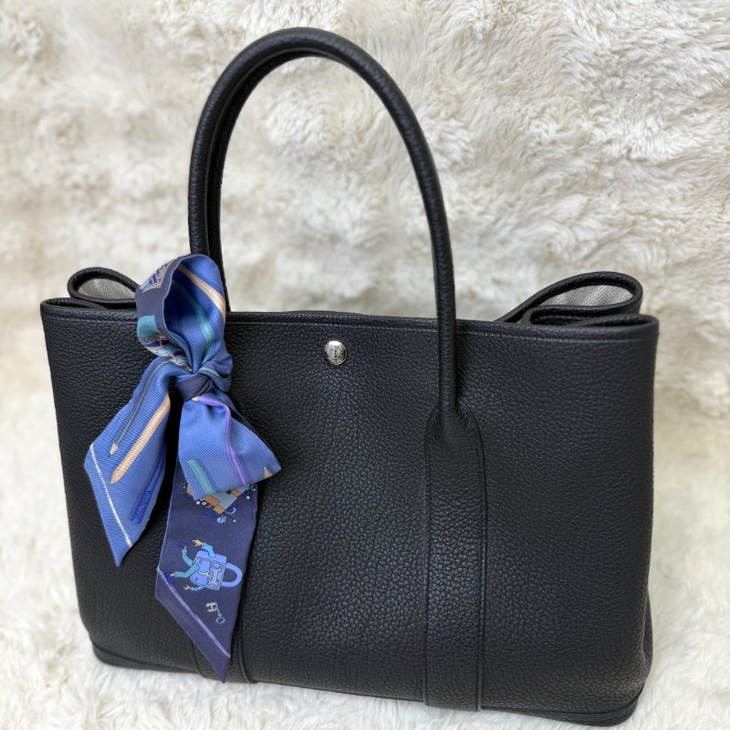 Hermès garden party 花園 黑色 Taurillon Nobillo 36 銀扣-1