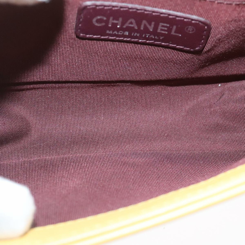 【日本直送】香奈兒 Matelasse 20 鏈條 Boy Chanel 肩背包 天鵝絨 黃色 CC 正品 94468V-9