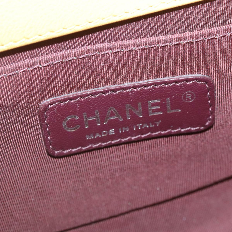 【日本直送】香奈兒 Matelasse 20 鏈條 Boy Chanel 肩背包 天鵝絨 黃色 CC 正品 94468V-19