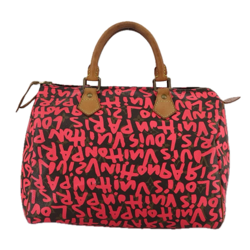 【日本直送】路易威登 Monogram Graffiti Speedy 30 手提包 粉紅色 M93704 LV 正品 105427M-1