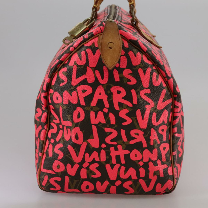 【日本直送】路易威登 Monogram Graffiti Speedy 30 手提包 粉紅色 M93704 LV 正品 105427M-2