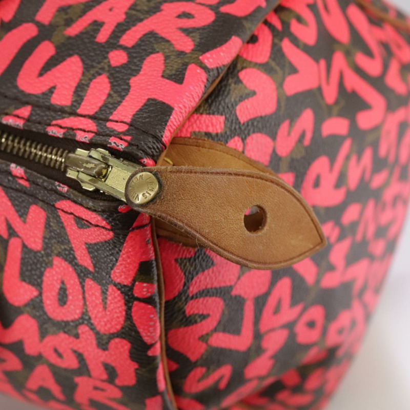 【日本直送】路易威登 Monogram Graffiti Speedy 30 手提包 粉紅色 M93704 LV 正品 105427M-8