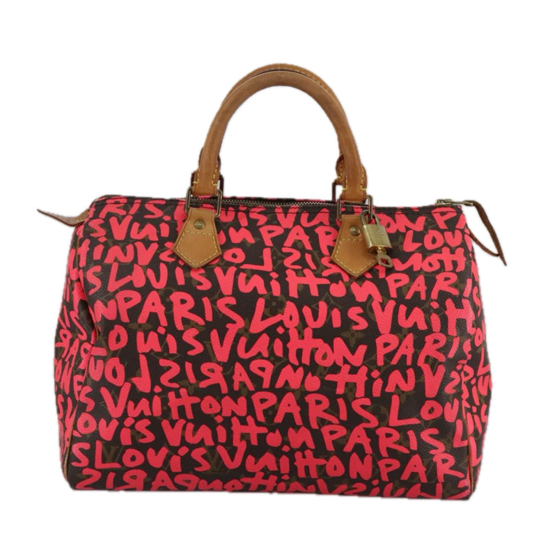 【日本直送】路易威登 Monogram Graffiti Speedy 30 手提包 粉紅色 M93704 LV 正品 105427M-12