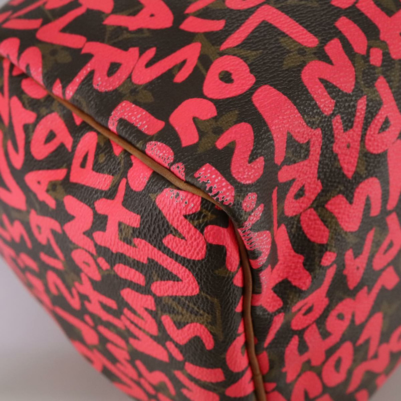 【日本直送】路易威登 Monogram Graffiti Speedy 30 手提包 粉紅色 M93704 LV 正品 105427M-15