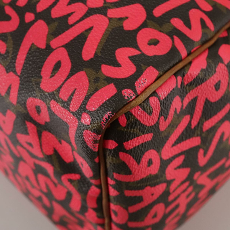 【日本直送】路易威登 Monogram Graffiti Speedy 30 手提包 粉紅色 M93704 LV 正品 105427M-16