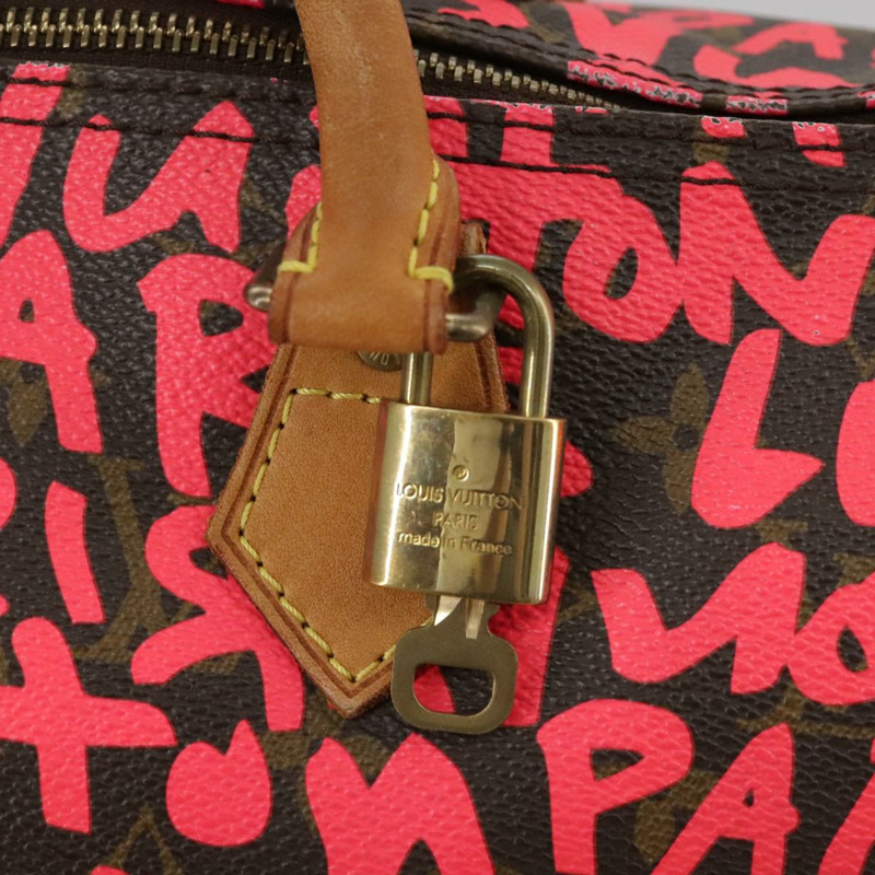 【日本直送】路易威登 Monogram Graffiti Speedy 30 手提包 粉紅色 M93704 LV 正品 105427M-18