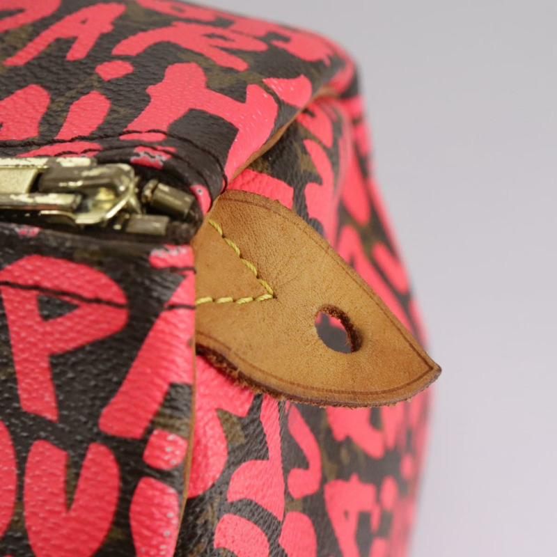【日本直送】路易威登 Monogram Graffiti Speedy 30 手提包 粉紅色 M93704 LV 正品 105427M-19