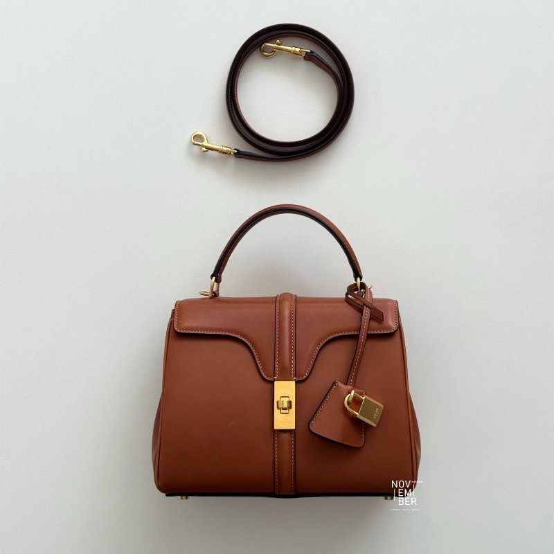 98新🙌🏻 Celine 瑟琳 Teen Soft 16 金棕金釦-1