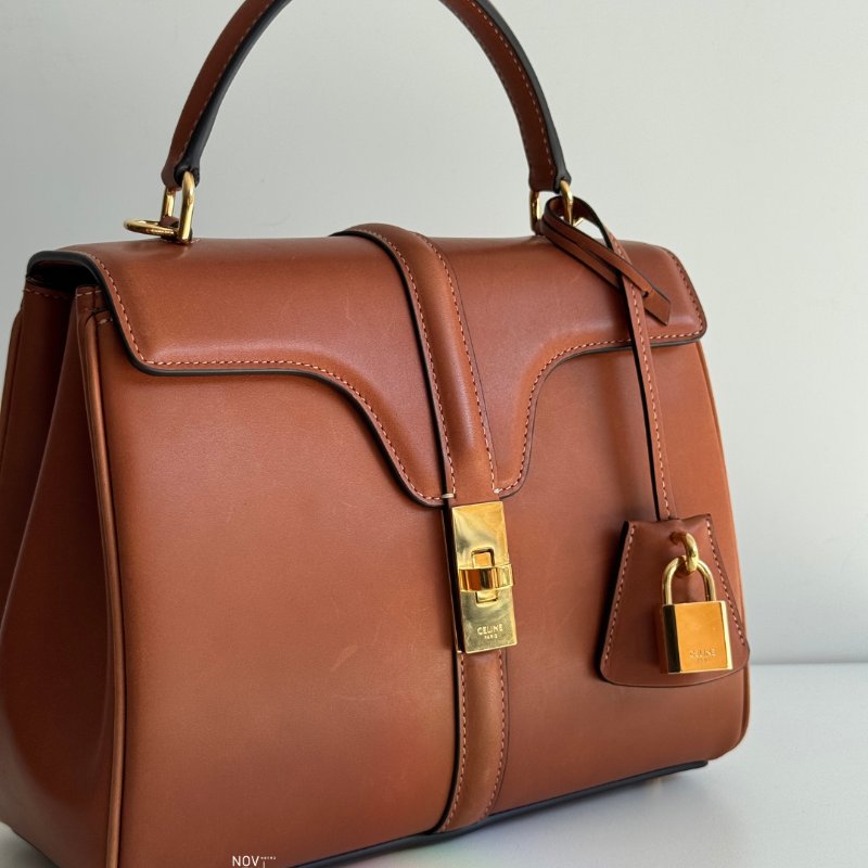 98新🙌🏻 Celine 瑟琳 Teen Soft 16 金棕金釦-3