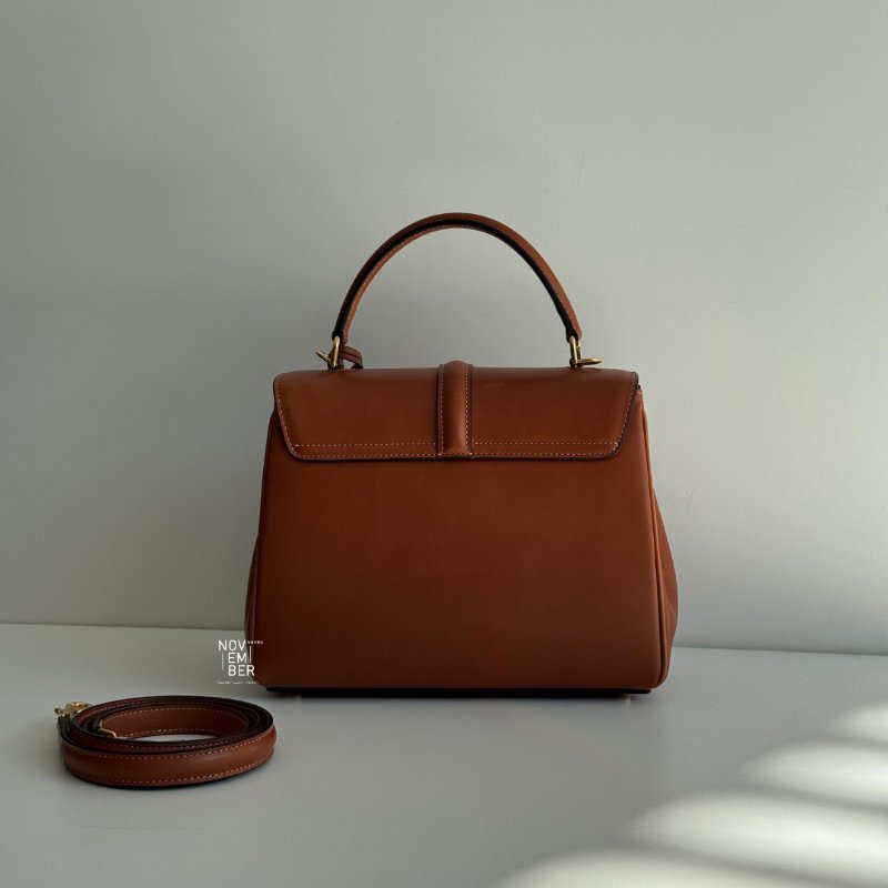 98新🙌🏻 Celine 瑟琳 Teen Soft 16 金棕金釦-6