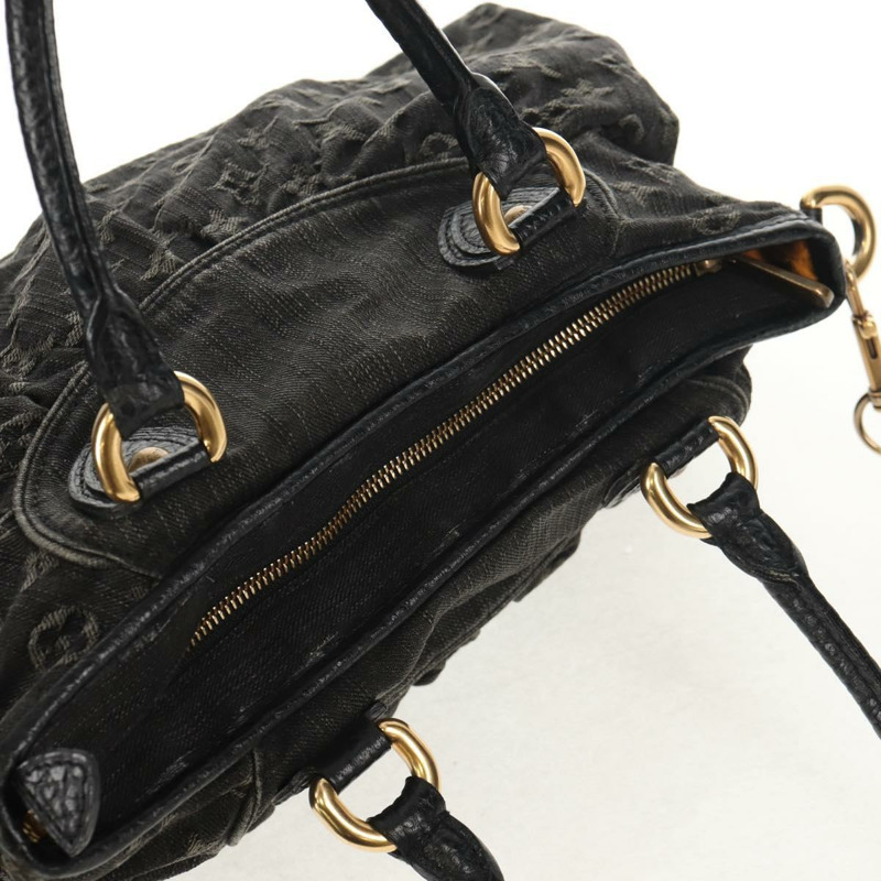 【日本直送】路易威登 Monogram Denim Neo Cabby MM 兩用包 黑色 M95351 LV Auth TR157-4