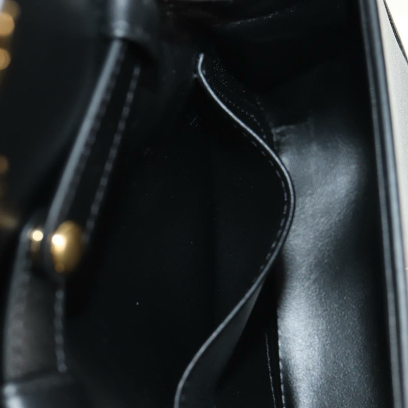 【日本直送】CELINE 迷你 Triomphe 單肩包 黑色金色皮革 Auth TR156-19