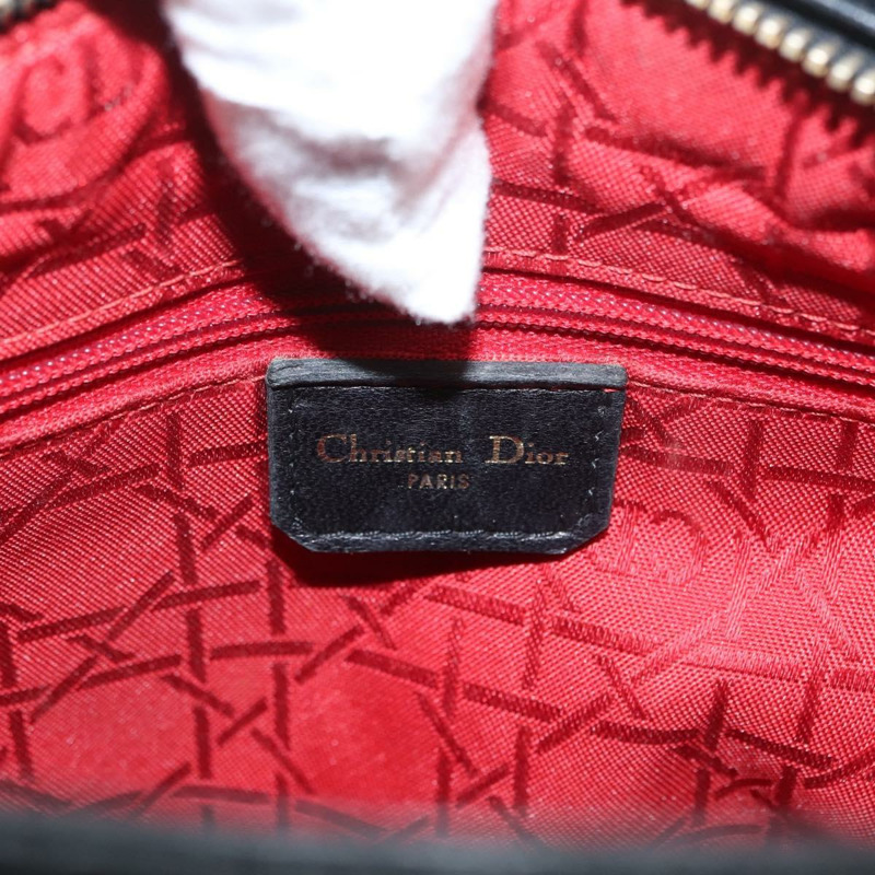 【日本直送】Christian Dior Lady Dior Canage 手袋,羊皮材質,黑色,金色,正品 BSZ177SAV-20