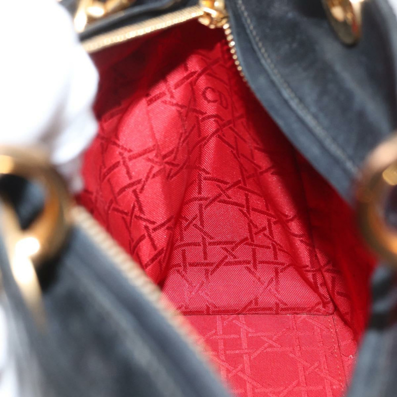 【日本直送】Christian Dior Lady Dior Canage 手袋,羊皮材質,黑色,金色,正品 BSZ177SAV-21