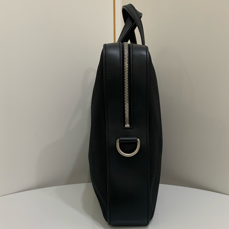 GUCCi/古馳 男士 黑色帆布手提公文包 無肩帶-2