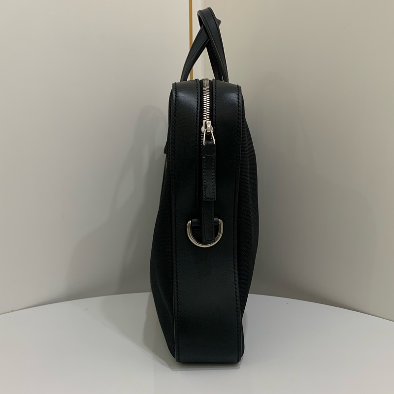 GUCCi/古馳 男士 黑色帆布手提公文包 無肩帶-3