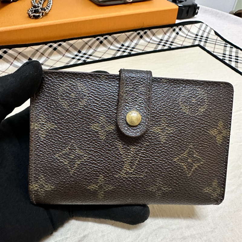 LV附零錢袋老花短夾-0