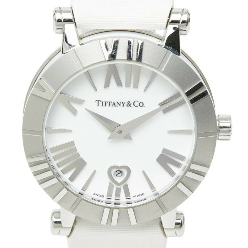 Tiffany & Co.) Atlas Heart 腕錶 Z1301.11.11A20A71A 石英白色錶盤不鏽鋼皮革尼龍錶帶小姐 TIFFANY&Co.-0
