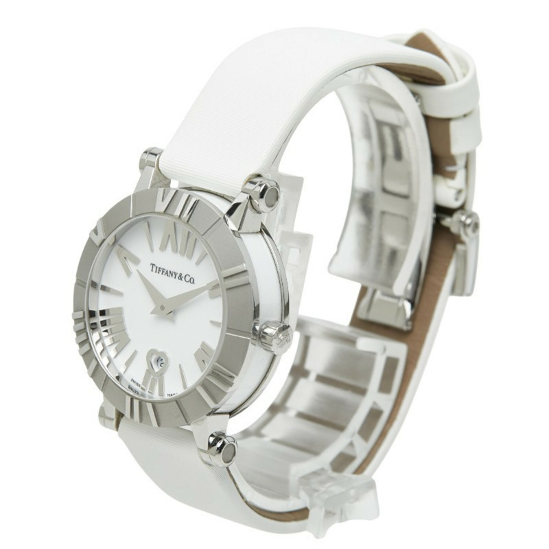 Tiffany & Co.) Atlas Heart 腕錶 Z1301.11.11A20A71A 石英白色錶盤不鏽鋼皮革尼龍錶帶小姐 TIFFANY&Co.-1