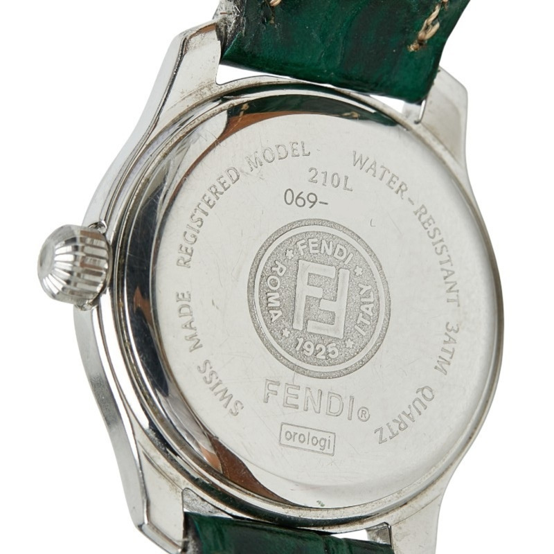 Fendi Orologi 三針腕錶 210L 石英粉紅錶盤不鏽鋼皮革女錶 FENDI-5