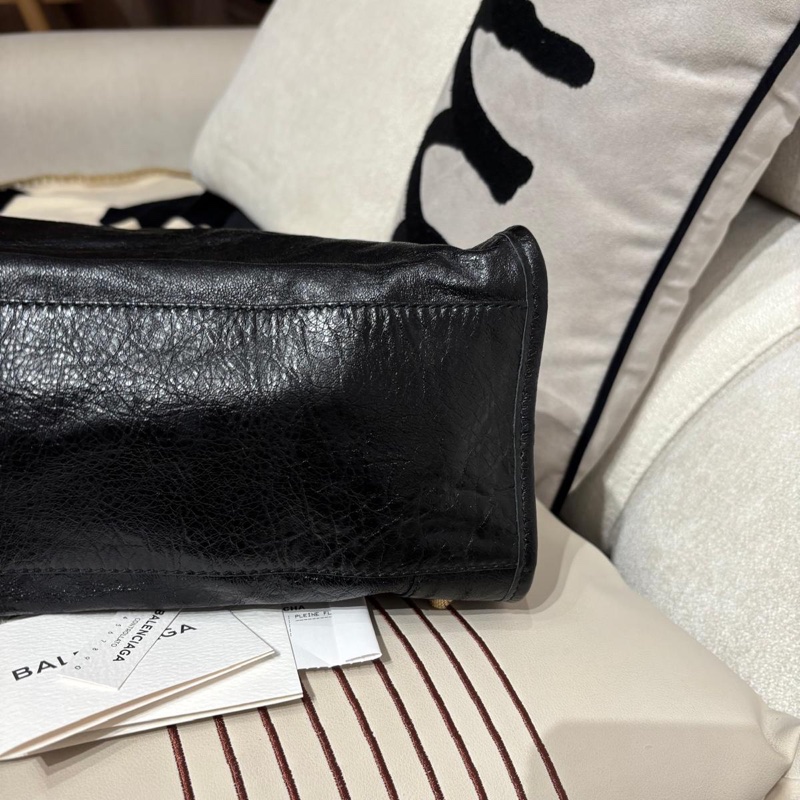 Balenciaga City Medium 黑色金扣-7