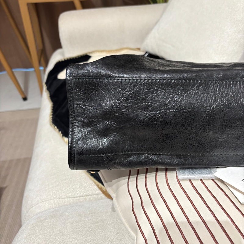 Balenciaga City Medium 黑色金扣-8