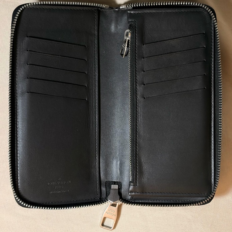 🔥近新美品 LV 路易威登 Louis Vuitton 黑棋盤格拉鏈10卡 長夾-1