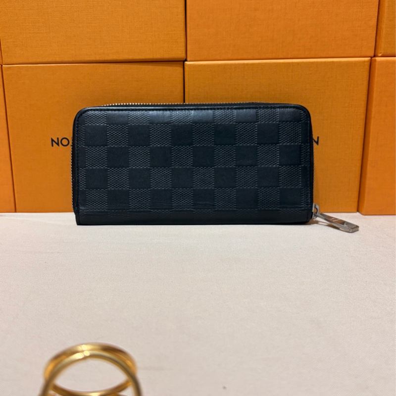 🔥近新美品 LV 路易威登 Louis Vuitton 黑棋盤格拉鏈10卡 長夾-3
