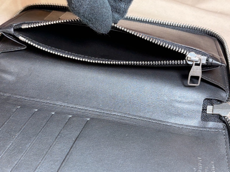 🔥近新美品 LV 路易威登 Louis Vuitton 黑棋盤格拉鏈10卡 長夾-5