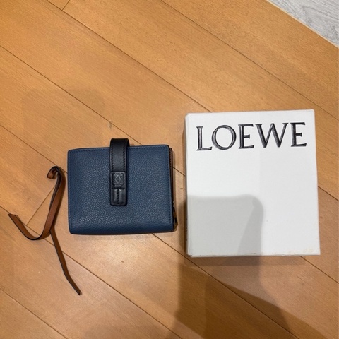 Loewe深藍色零錢短夾/皮夾