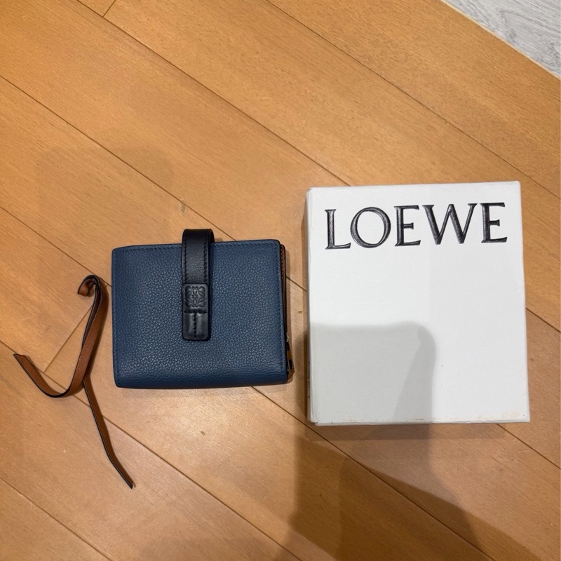 Loewe深藍色零錢短夾/皮夾-0