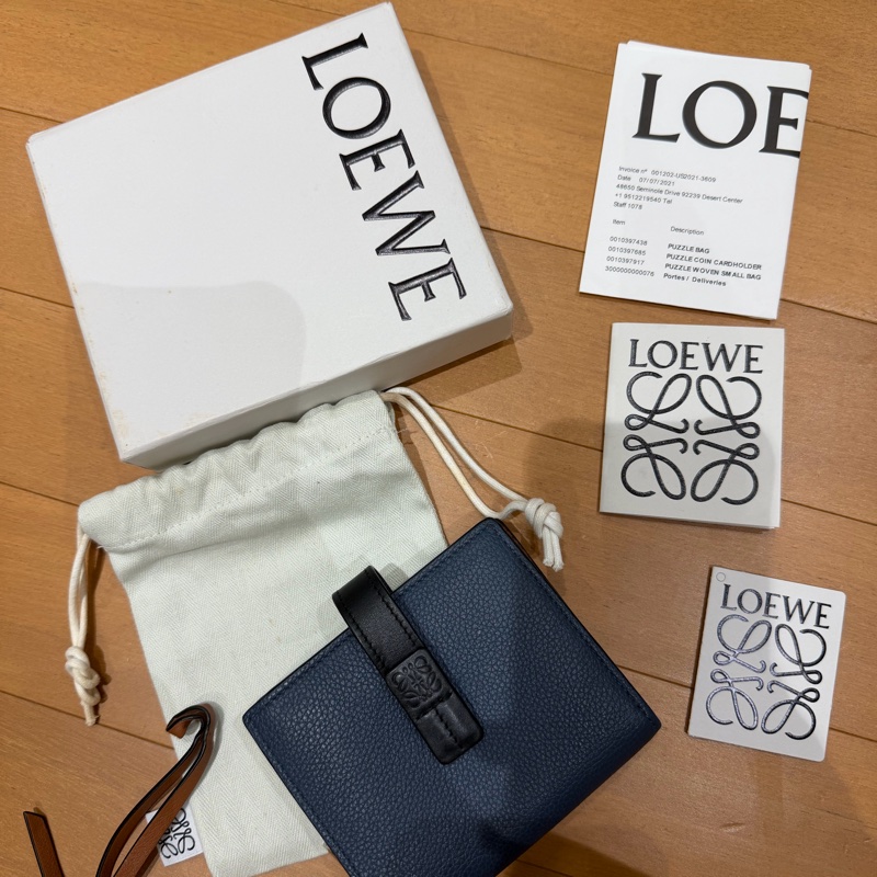 Loewe深藍色零錢短夾/皮夾-19