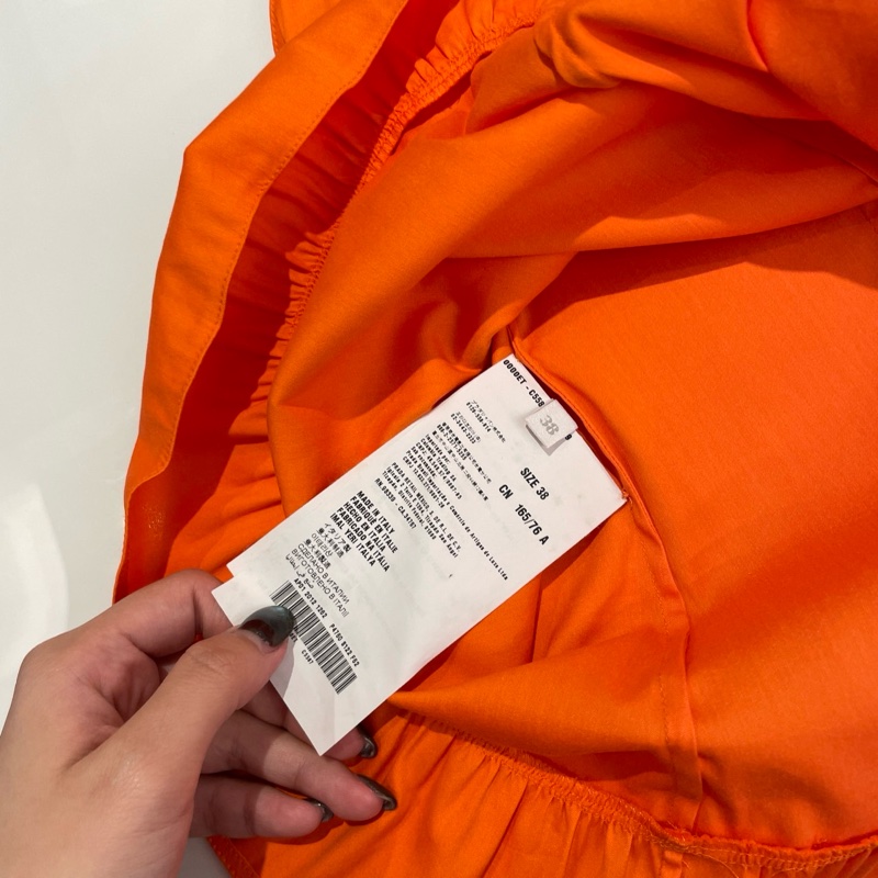 Prada 普拉達 橘色荷葉背心衣服/38號/98新美品-3