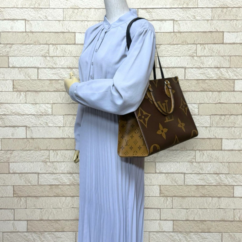 路易威登 OnTheGo MM Monogram Giant 手提包,反色 M45321 棕色,男女通用,LOUIS VUITTON 兩用-1