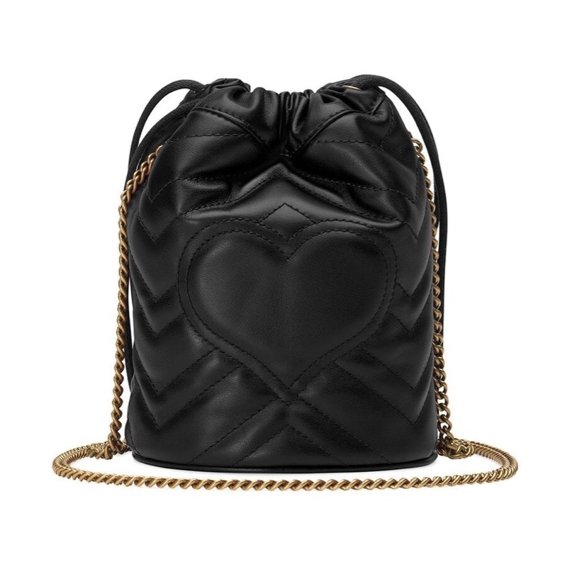 Gucci 女士 GG Marmont 系列迷你水桶包OS-UNI 均碼碼MINI、13cm*13cm*17cm-3