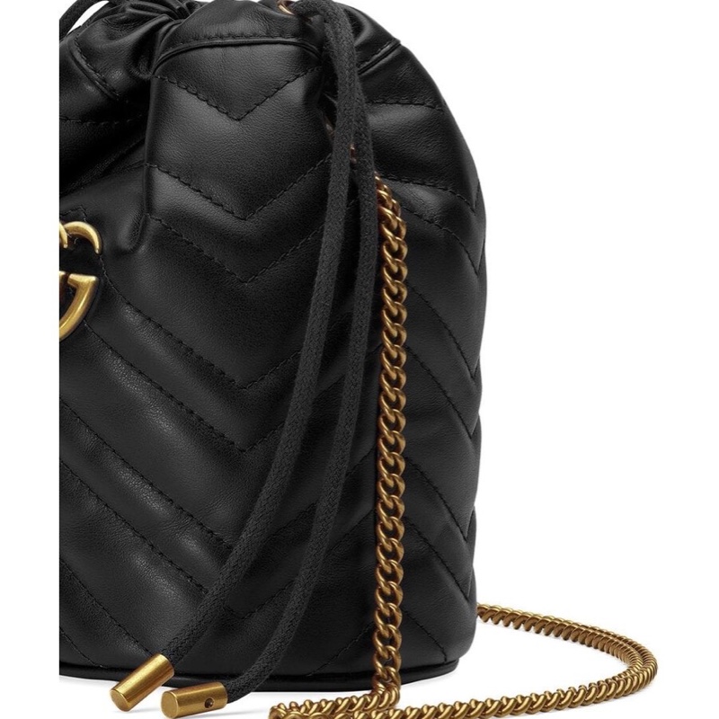 Gucci 女士 GG Marmont 系列迷你水桶包OS-UNI 均碼碼MINI、13cm*13cm*17cm-4