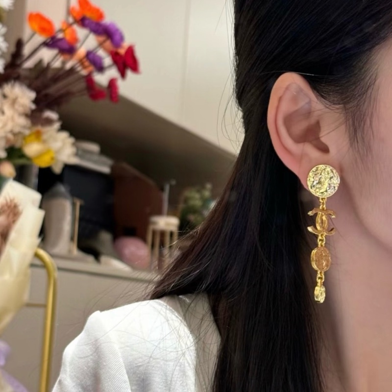 CHANEL香奈兒/24c 金幣設計 chanel耳環 chanel耳釘復古vintage 合金耳釘-4