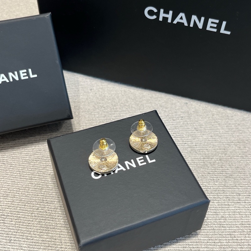 Chanel香奈兒金色紐扣耳釘 chanel耳環-3