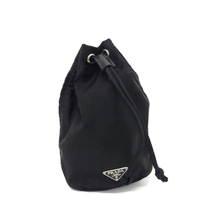 Prada • 經典黑銀尼龍Mini 水桶包-5
