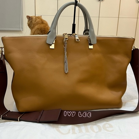 Chloé  Baylee 系列 手提包 斜背包 紅棕色拼焦糖色  正品 二手精品