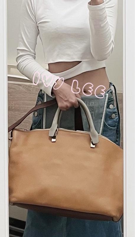 Chloé Baylee 系列 手提包 斜背包 紅棕色拼焦糖色 正品 二手精品-4