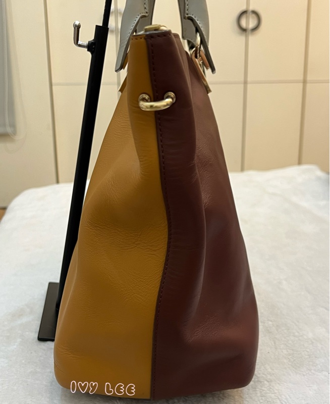 Chloé Baylee 系列 手提包 斜背包 紅棕色拼焦糖色 正品 二手精品-22