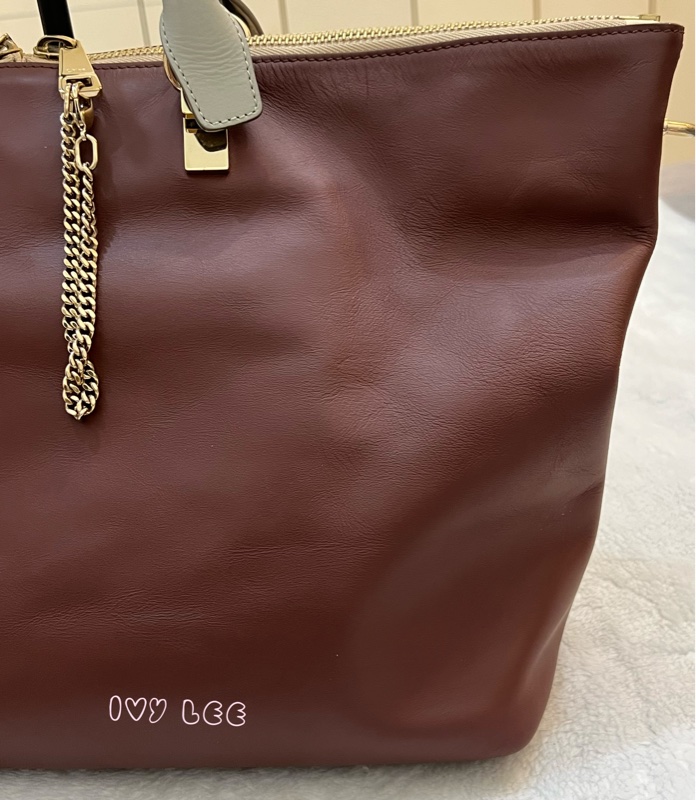 Chloé Baylee 系列 手提包 斜背包 紅棕色拼焦糖色 正品 二手精品-33