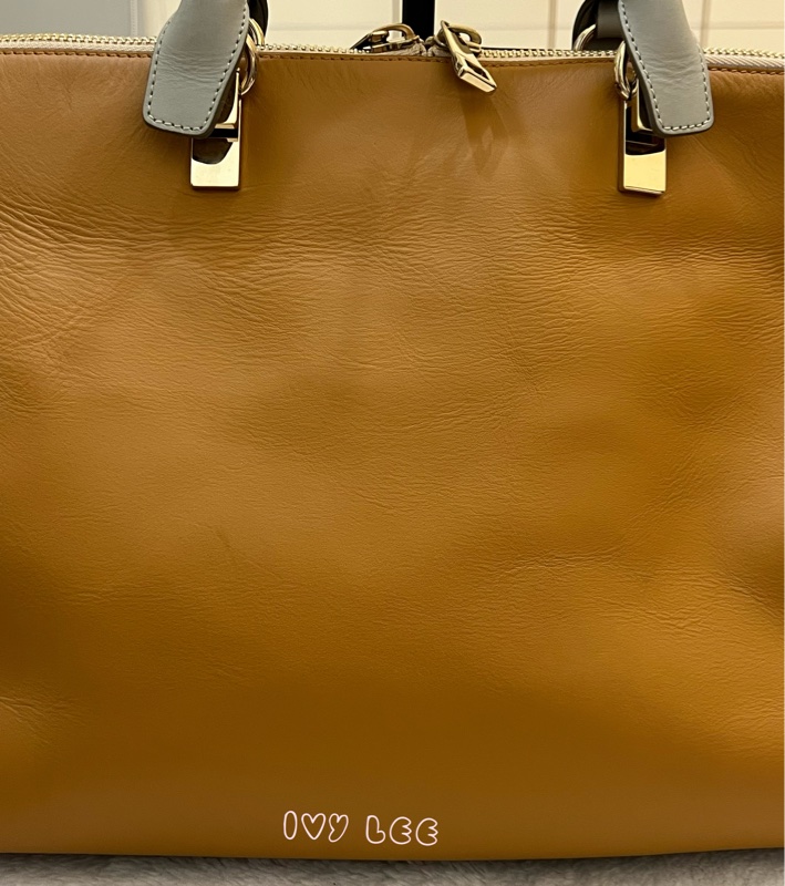 Chloé Baylee 系列 手提包 斜背包 紅棕色拼焦糖色 正品 二手精品-35