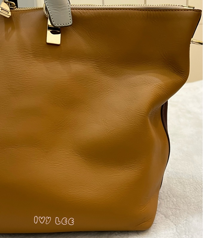 Chloé Baylee 系列 手提包 斜背包 紅棕色拼焦糖色 正品 二手精品-36