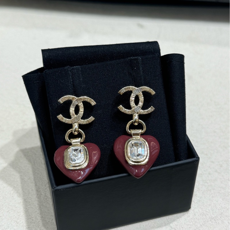 chanel 香奈兒復古愛心耳環 chanel耳環 chanel耳釘-0