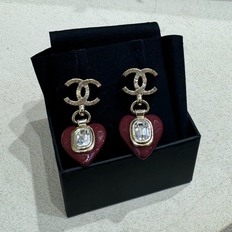 chanel 香奈兒復古愛心耳環 chanel耳環 chanel耳釘-5