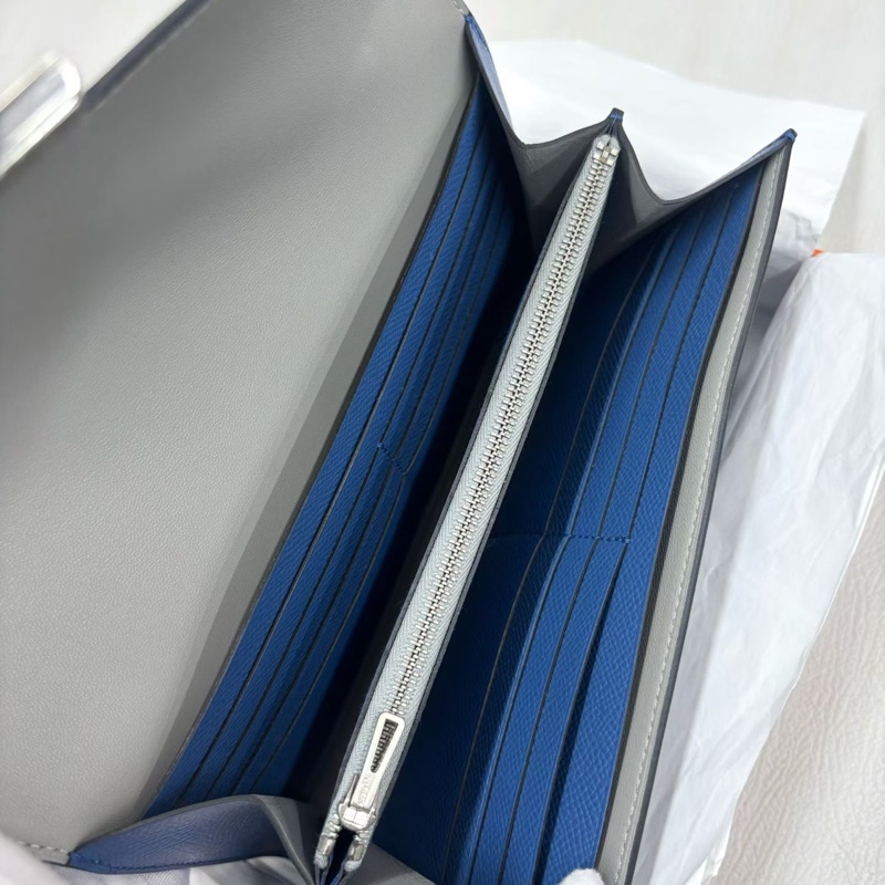 🌈Hermes💙Constance Wallet長銀包💙R2瑪瑙藍內拼4Z海鷗灰💙未使用閑置🌈Epsom皮🌟原膜在🌟有盒💙Constancewallet🌟constance🌟hermeswallet🌟愛馬仕🌟-2