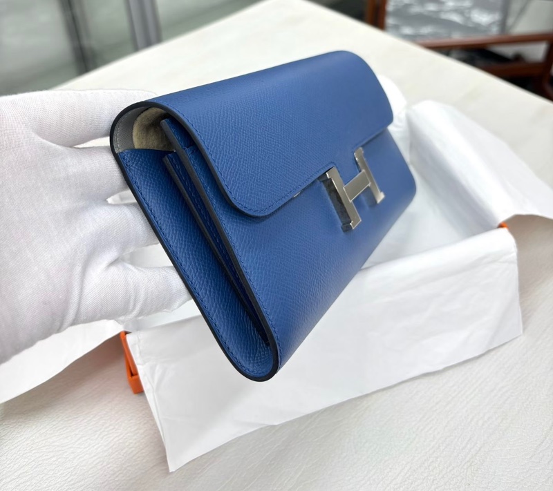 🌈Hermes💙Constance Wallet長銀包💙R2瑪瑙藍內拼4Z海鷗灰💙未使用閑置🌈Epsom皮🌟原膜在🌟有盒💙Constancewallet🌟constance🌟hermeswallet🌟愛馬仕🌟-6